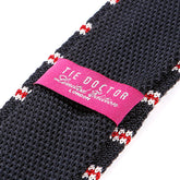 Navy Blue And Red Striped IV Silk Knitted Tie - Tie Doctor